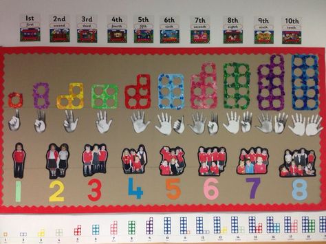 Numicon Display Eyfs, Maths Display Board Preschool, Number Display Classroom, Maths Display Board Eyfs, Nursery Maths Display, Numeracy Display Early Years, Numbers Display Classroom Ideas, Reception Maths Display, Reception Display Ideas Eyfs