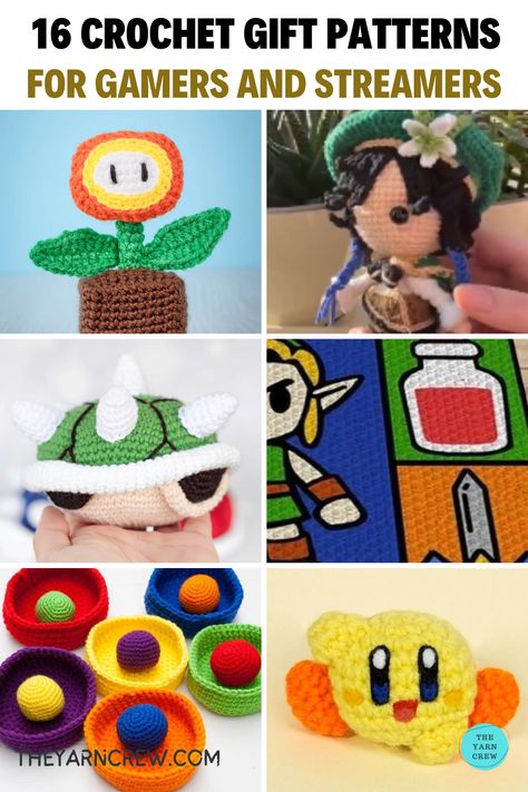 Check out 16 crochet gift patterns made just for gamers and streamers. Perfect for creating a special gift. Curated by The Yarn Crew. Crochet Ninja Star, Goomba Crochet Pattern, Crochet Drum Free Pattern, Free Crochet Minecraft Patterns, Crochet Nintendo Switch Case Pattern, Crochet Gamer Patterns, Crochet Gifts For Husband, Crochet Grandma Gift, Video Game Crochet Patterns Free