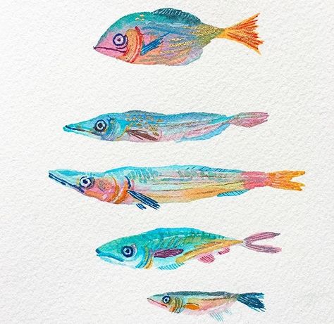 @pearfleur on IG Crayon Drawings, Pastel Crayons, Fish Illustration, Oil Pastel Art, Artist Sketchbook, Fish Drawings, Fire Art, Mixed Media Art Journaling, Pastel Art