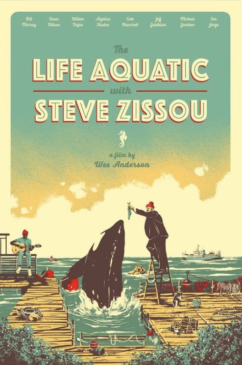 Wes Anderson Poster, Real Illustration, Life Aquatic With Steve Zissou, The Life Aquatic, Steve Zissou, Stuff To Print, Doodle Frame, Life Aquatic, Image Notes