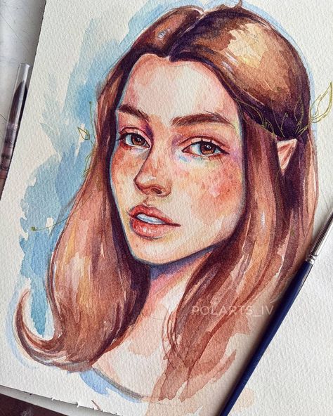 Portrait Art Watercolour Faces, Watercolor Portrait Painting Faces Tutorial, Watercolor Art Portrait Faces, Watercolour Person, Simple Portrait Painting, Easy Portrait Painting, Watercolour Faces, Face Watercolor Painting, Watercolour Face