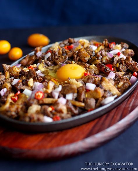 The Hungry Excavator: Sizzling Pork Sisig Recipe Sisig Recipe Philippines, Pork Sisig Recipe, Sizzling Recipe, Sisig Recipe, Pork Sisig, Pork Cheeks, Gluten Free Puff Pastry, Filipino Dishes, Pinoy Food