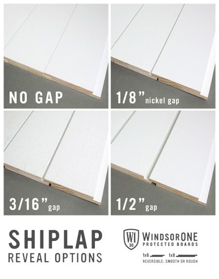 1×6 & 1×8 WindsorONE Shiplap profiles offer a variety of options. From no gap to up to a 1/2″ reveal. Also, reversible with a smooth finish on one side and a rough-sawn option on the back. Shiplap Boards, Shiplap Wood, Shiplap Wall Diy, Shiplap Ceiling, Ship Lap, Diy Shiplap, Plank Walls, Unfinished Basement, Tongue And Groove