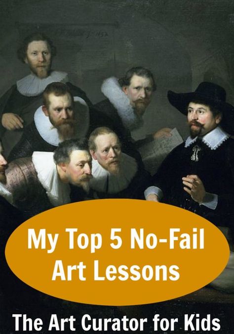 The Art Curator for Kids - My Top 5 No-Fail Art Lessons - these art lessons for high school and middle school are so fun! Your students will love them! Classe D'art, Art History Lessons, High School Art Lessons, Art Lessons Middle School, Art Theory, Art Curriculum, Elementary Art Projects, Homeschool Art, High School Art