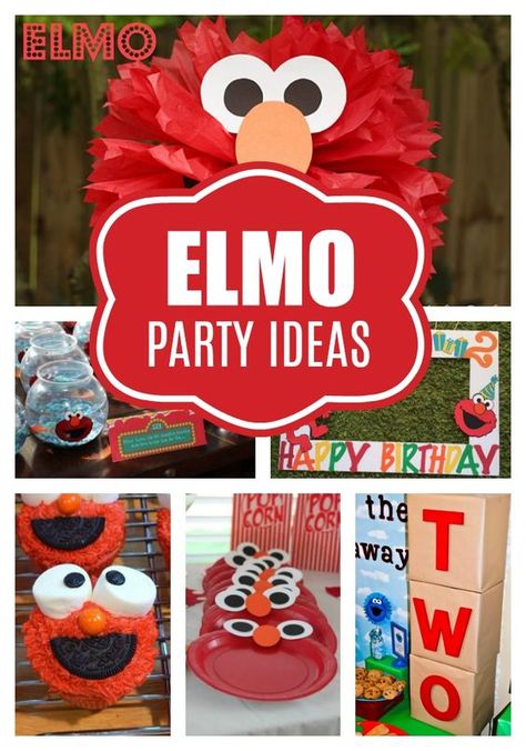 17 Fun Elmo Birthday Party Ideas - Pretty My Party #prettymyparty #elmo #elmopartyideas #elmoparty #elmobirthdayparty #elmothemeparty Elmo Party Ideas, Elmo Party Favors, Elmo Decorations, Elmo Party Decorations, Elmo Birthday Party Ideas, Sesame Street Birthday Party Ideas Boy, Elmo Birthday Party Boy, Elmo Birthday Invitations, Elmo First Birthday