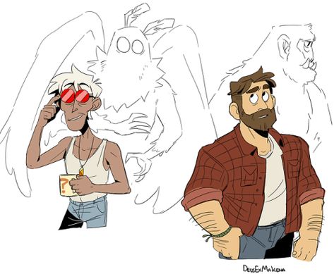 Imagine human Bigfoot and mothman Taz Amnesty, Adventure Zone Podcast, Adventure Zone, The Adventure Zone, Last Episode, Funky Art, Street Fighter, Creature Art, Fantasy Character Design