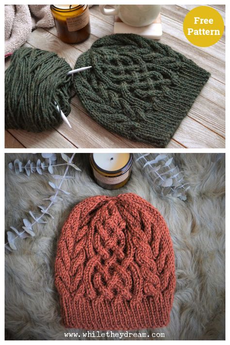 Cable Knit Beanie Pattern Free, Celtic Cable Knit Patterns, Cable Knit Hat Pattern Free, Knit Cable Hat Pattern Free, Cable Hat Pattern Free, Free Knitted Hat Patterns, Knitting Styles, Cable Knit Hat Pattern, Hat Free Knitting Pattern