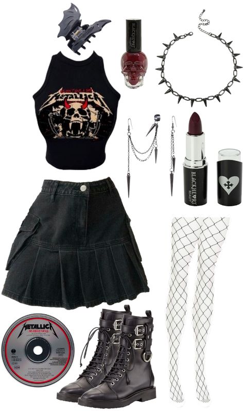 Follow for more outfit ideas :) DM for requests! #GrungeMetalOutfits #MetalRockStyle #RockerFashionInspo #GrungeMetalChic #EdgyOutfitInspo #MetallicGrungeStyle #GrungeGlamInspo #HeavyMetalWardrobe #RockFashionInspiration #GrungeEdgeLooks #MetallicRockerVibes #GrungeInspiredFashion #DarkRockOutfitIdeas #RockerChicInspo #GrungeMetalTrends #OutfitInspo #FashionIdeas #StyleInspiration #OOTD #FashionTrends #StylishLook #OutfitInspiration #FashionInspo #TrendyOutfits #OutfitIdeas #DailyFashion Metallica Concert Outfit Ideas, Grungequette Outfits, Heavy Metal Concert Outfit Ideas, Metal Core Outfit, Norma Gene, Ballerina Core Outfit, Rockstar Outfit Ideas, Metallica Concert Outfit, Outfit Ideas Rock