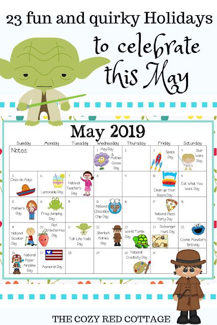 23 May Holidays your Kids will LOVE May Calendar Activities For Kids, Wise Man And Foolish Man, May Holidays, Passive Programming Library, National Celebration Days, Monthly Holidays, National Holiday Calendar, Funny Holidays, Teacher Calendar