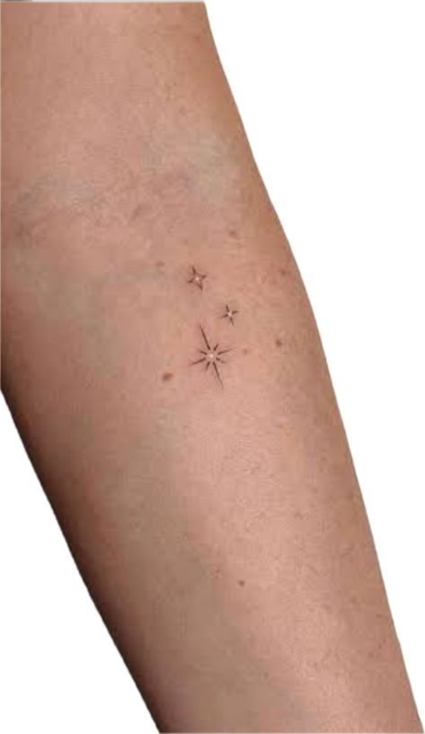 Gold Star Tattoo, Glimmer Tattoo, Stars Wrist Tattoo, Sparkle Star Tattoo, Star Tattoo On Wrist, Inner Elbow Tattoos, Shooting Star Tattoo, Sparkle Tattoo, Meaning Tattoos