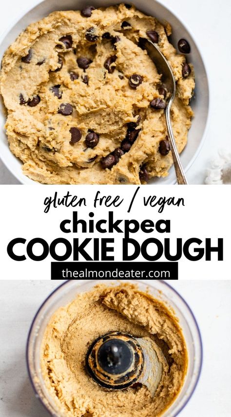 Cookie Dough Vegan, Chickpea Cookie Dough, Chickpea Cookies, Healthy Cookie Dough, Vegan Cookie Dough, Vegan Chickpea, Chick Pea, Cookie Dough Recipes, Edible Cookies