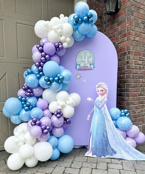 4th Birthday bash 💜🩵 #birthdaykelowna #kelownabirthday #4thbirthday #kelownaballoons #kelownabackdrops Frozen Birthday Party Backdrop Ideas, Diy Frozen Backdrop Ideas, Frozen Party Backdrop Ideas, Frozen Balloon Backdrop, Frozen Backdrop Ideas, Frozen Decoration Ideas, Frozen Birthday Backdrop, Frozen Party Backdrop, Frozen Balloon Garland