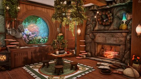 Autumn Witch | HOUSING SNAP Witch House Interior, Interior Concept Art, Lavender Bedding, Witchy House, Witchy Room, Autumn Witch, Dorm Design, Fantasy Rooms, Fantasy House