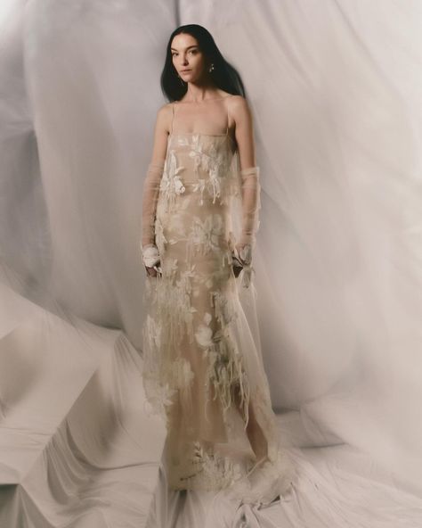 Danielle Frankel (@daniellefrankelstudio) • Instagram photos and videos Danielle Frankel, Color Veil, Sheer Slip Dress, Goddess Gown, Organza Gowns, Dress Painting, Fashion D, Classic Brides, Beach Bride