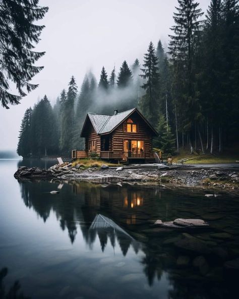 My Log Cabin - My kind of living Log Cabins In The Woods Mountain, Deep Woods Cabin, Woods Cabin Aesthetic, House In The Woods Aesthetic, Log Cabins In The Woods, Log Cabin Aesthetic, Cabin In The Woods Aesthetic, Cabin In Forest, Houses In The Woods