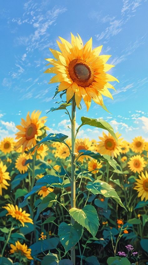 ฅ ฅ ᴹᵃᵈᵉ ʷⁱᵗʰ ᴬᴵ Sunflower Anime Wallpaper, Imprimibles Paw Patrol, Free Fall Wallpaper, Sunflower Background, Sunflowers Background, Background Flowers, Beautiful Wallpapers For Iphone, Rose Flower Pictures, Sunflower Wallpaper