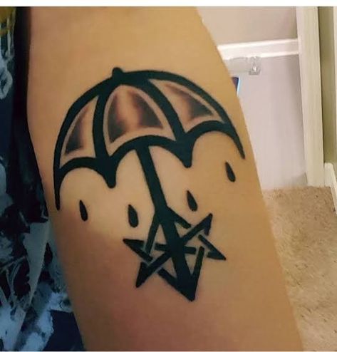 Bmth Umbrella, Bring Me The Horizon Tattoo, Horizon Tattoo, Bmth Tattoo, Umbrella Tattoo, Post Human, Tattoo Meaning, Bring Me The Horizon, Tattoo Inspo