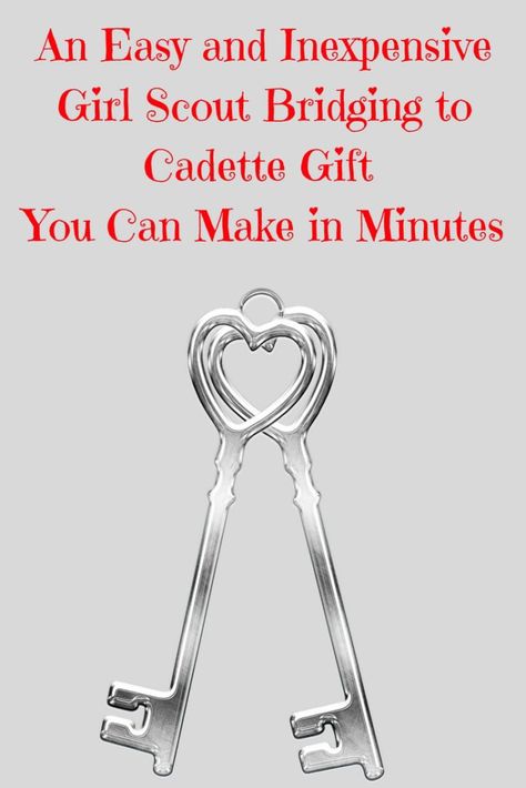 An Easy and Inexpensive Girl Scout Bridging to Cadette Gift You Can Make in Minutes Bridging To Cadettes, Bridging Ceremony Ideas, Cadette Girl Scout Badges, Girl Scout Brownies, Junior Badges, Junior Girl Scout Badges, Bridging Ceremony, Girl Scout Gifts, Girl Scout Shirts