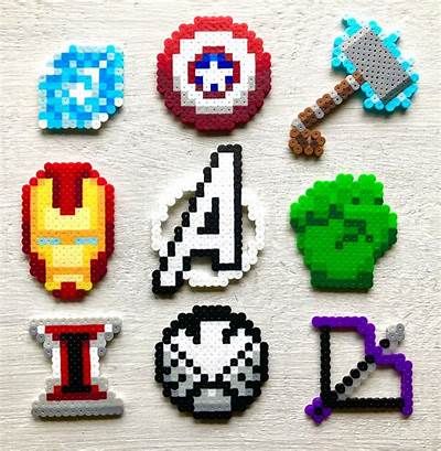 Avengers Retro Perler Bead Icons 8 Bit Pixel Art, Modele Pixel Art, Hamma Beads Ideas, Easy Perler Bead Patterns, Melty Bead Patterns, Easy Perler Beads Ideas, Hama Beads Design, Perler Bead Templates, Perler Bead Crafts