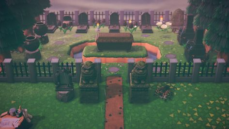 ACNH Mausoleum - Google Search Acnh Graveyard, Cemetary Ideas, Creepy Animals, Island 2, Animal Crossing Game, Island Design, Animal Crossing Qr, Animal Games, Graveyard