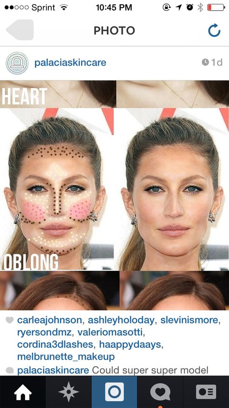 Contouring concealer face gisele bundchen Types Of Faces Shapes, How To Contour Your Face, Oblong Face, Contouring For Beginners, Step By Step Contouring, Oblong Face Shape, Blush Application, Contour Tutorial, Facial Contouring