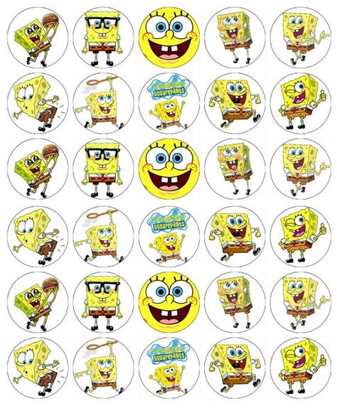 Spongebob Squarepants Cupcake Toppers Edible Wafer Paper BUY 2 GET 3RD FREE! Spongebob Squarepants Cupcakes, Sponge Bob Cupcakes, Spongebob Birthday Party Decorations, Paper Cupcake Toppers, Paper Fairy, Cartoon Cupcakes, Edible Wafer Paper, Spongebob Cake, Spongebob Birthday Party