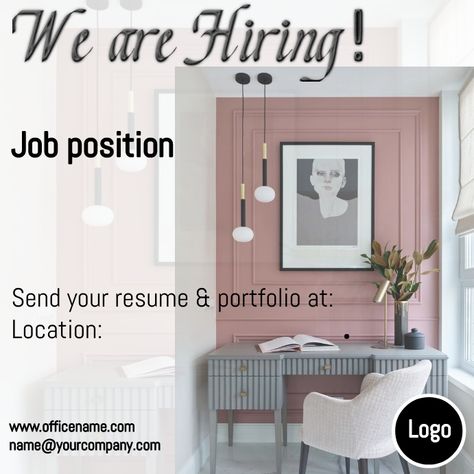 We Are Hiring Poster, Hiring Poster, Sharing Economy, We Are Hiring, Interior Designer, Hair Stylist, Architects, Poster Design, Portfolio