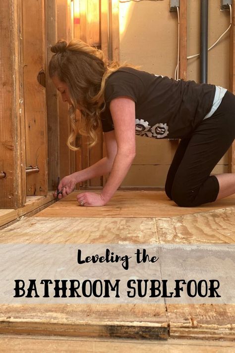 Tips on working with subfloor during bathroom remodel. How To Add A Bathroom To Your House, Building A Bathroom, Subfloor Replacement, Bathroom Subfloor Replacement, Replacing Subfloor In Mobile Home, Retile Bathroom Floor Diy, Replace Rotted Bathroom Floor, Easiest Flooring To Install, Mobile Home Bathtubs