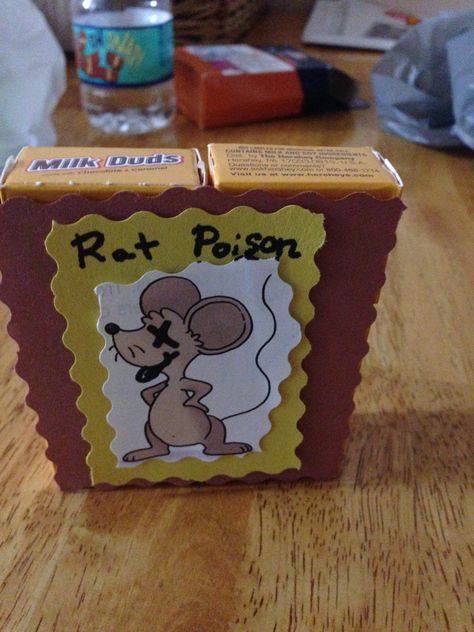 My mother accidentally ate rat poison and was hospitalized when she was little because she thought they were milk duds... so I made her this for Christmas!!! Rat Poison, Milk Duds, My Mother, Funny Moments, Rats, Milk, In This Moment, Funny, Christmas