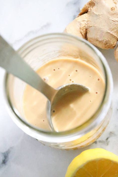 Vegan Tahini Dressing, Vegan Dressing Recipes, Chopped Salad Dressing, Easy Dressing Recipe, Oil Free Salad Dressing, Homemade Caesar Salad Dressing, Easy Salad Dressing Recipes, Homemade Caesar, Salad Dressing Recipes Healthy