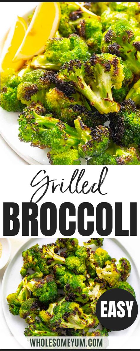 Easy Grilled Broccoli Recipe Roasted Broccoli On The Grill, How To Grill Broccoli On The Grill, Broccoli On Grill, Low Carb Grilled Vegetables, Grilled Broccoli And Cauliflower, Broccoli On Blackstone Griddle, Blackstone Broccoli, Grilled Broccoli Recipes, Grilling Broccoli