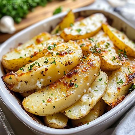 Crispy and fluffy Greek potatoes flavored with lemon, garlic, and oregano. A perfect side dish to complement any meal. Greek Potatoes Recipe, Vesuvio Potatoes, Greek Veggies, Portuguese Potatoes, Greek Lemon Potatoes, Greek Potatoes, Potato Patties, Lemon Potatoes, Fried Apples