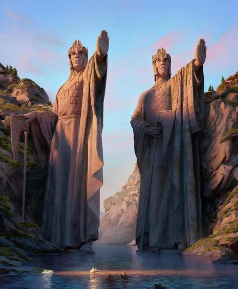 The Argonath, Alan Lee Art, Lotr Movies, Lord Of The Rings Tattoo, جوني ديب, Enchanted Kingdom, John Howe, Hobbit Art, Power Wallpaper