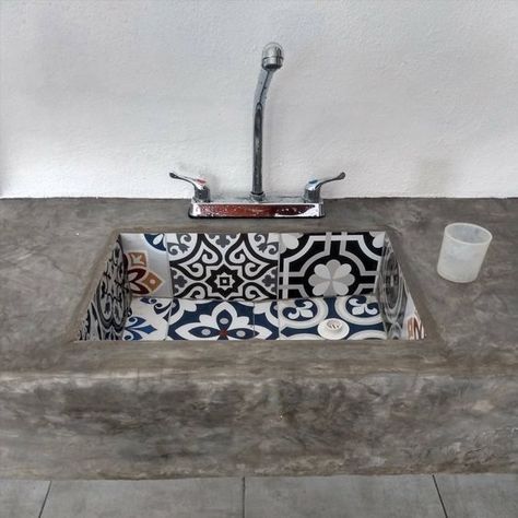 Cement Kitchen Sink, Cement Sink, Balcony Ideas Apartment, Concrete Kitchen, Small Balcony Ideas, Apartment Balcony Decorating, Balcony Ideas, Small Balcony, Furniture For Small Spaces