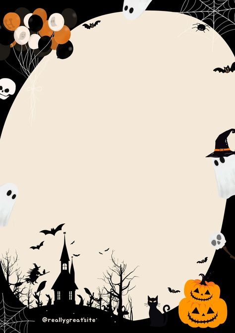 Black and Beige Spooky Hand drawn Cartoon Halloween Page Border A4 / black, cute, halloween, spooky, cartoon, frame, paper, page, border, beige / #canva #canvatemplate #freetemplate #canvafree Halloween Border Design, Halloween Borders Frames, Halloween Photo Frames, Halloween Border, Spooky Cartoon, Cartoon Frame, Comic Template, A4 Template, Halloween Borders