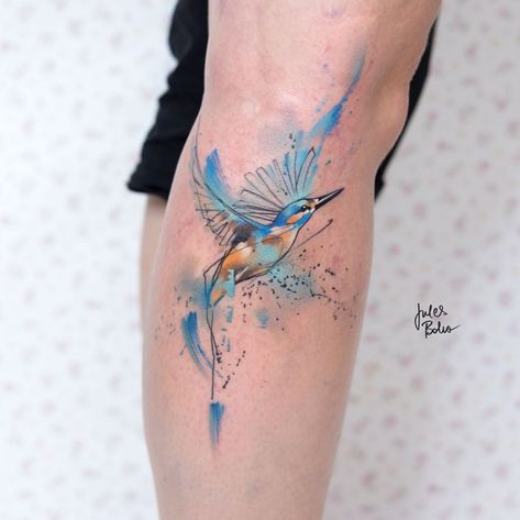 Black Bat Tattoo, Kingfisher Tattoo, Bird And Cat, Underarm Tattoo, Watercolor Bird Tattoo, Watercolour Tattoo, Matching Tats, Pictures Animals, Monkey Tattoos