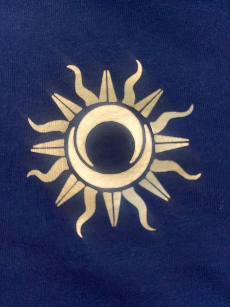 T-Shirt made to order with the Apollo Tattoo Studio Sun/Moon Logo. Sun Moon Logo, Apollo Symbol, Sun And Moon Logo, Sun Logos, Apollo Logo, Logo Design Ideas Graphics, Apollo Tattoo, Sun Patterns, Apollo Aesthetic