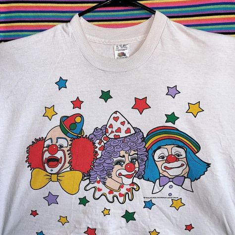 Clowncore Outfit, Clown Shirt, Clown Dress, Alt Clothing, Vintage Clown, Funny Times, Cute Tops, Fashion Makeup, Vintage Tshirts