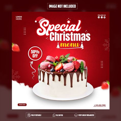 Christmas flyer Christmas Menus, Menu Christmas, Free Menu Templates, Ads Template, Dj Flyer, Instagram Template Free, Post Template Instagram, Music Flyer, Menu Designs