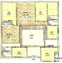 Widespread 26+ Korean Conventional Home Plans - It... Check more at https://weeklyus.com/popular-26-korean-traditional-house-plans/ Korean House Design, Hanok House, Korean Traditional House, Traditional Korean House, Korean House, Asian House, Small Cottage Homes, Traditional Japanese House, Sims 4 House Plans