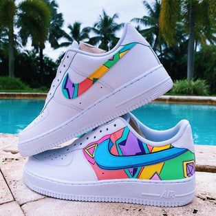 Graffiti Shoes, Custom Sneakers Diy, Painted Nikes, Custom Af1, Custom Painted Shoes, Custom Shoes Diy, Diy Sneakers, Nike Shoes Air Force, Nike Air Force One