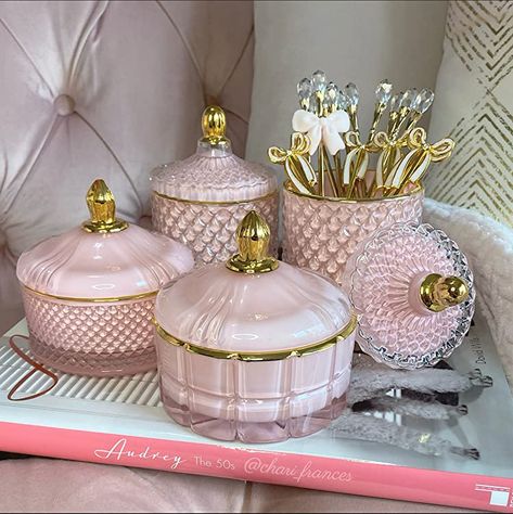 Shop By Interest Coffee Bar Ideas Kitchen Counter, Rose Gold Room Decor, Rose Gold Rooms, Assiette Design, Gold Room Decor, Pink Dishes, Pink Bar, Girly Decor, Home Coffee Bar