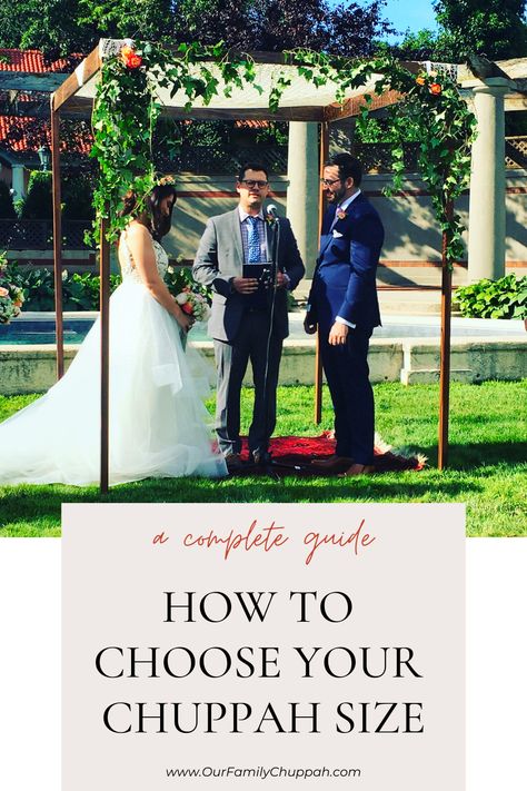 How to choose the perfect chuppah size for your wedding ceremony. #chuppah #chuppahrental #chuppa #jewishwedding #chuppahrentalboston #chuppahrent #weddingarch #weddingcanopy #weddingarches #chuppahdecor#chuppahjewish #chuppahinspiration #chuppahforrent #chuppahwedding #chuppahjewishwedding #wheretorentachuppah #chuppahflowers #chuppahbirch #chuppahwood #chuppahideas #chuppahdesign #chuppahrentals #wheretorentachuppah #weddingchuppahrental #wheretogetachuppah #beautifulchuppahs #chuppahbirch Chuppah Flowers, Chuppah Ideas, Chuppah Decor, Wedding Chuppah, Baseball Wedding, Jewish Weddings, Wedding Canopy, Journey Of Love, Plan A Wedding