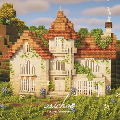 Buy Arichoo a Coffee. ko-fi.com/arichoo - Ko-fi ❤️ Where creators get support from fans through donations, memberships, shop sales and more! The original 'Buy Me a Coffee' Page. Pretty Minecraft Houses, Cottage Minecraft, Minecraft Shops, Cottagecore Minecraft, Minecraft Houses Blueprints, Minecraft House Plans, Minecraft Cottage, Minecraft House Tutorials, Cool Minecraft Creations