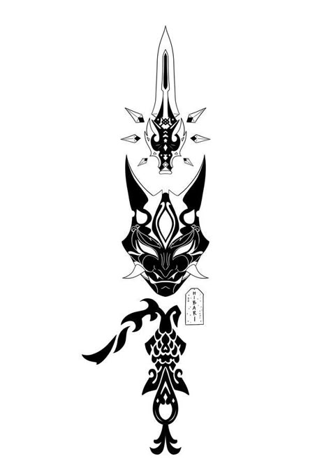 Xiao Tattoo, Razor Tattoo, Aura Tattoos, Genshin Impact Razor, Oni Tattoo, Cyberpunk Tattoo, Mystical Tattoos, Samurai Tattoo Design, Norse Tattoo