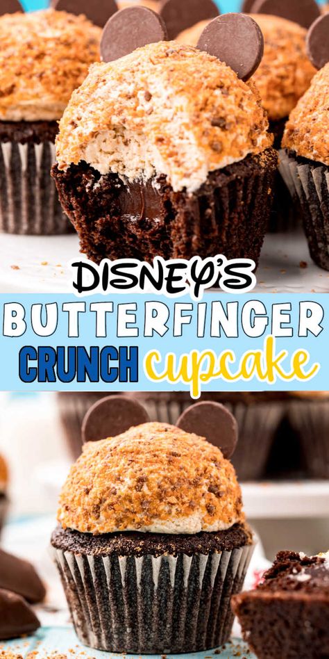 Chocolate Cupcakes With Filling, Cupcakes With Filling, Bird Bakery, Butterfinger Cupcakes, Homemade Chocolate Cupcakes, Homemade Cupcake Recipes, Healthy Chocolate Snacks, Best Chocolate Desserts, Disney Recipes