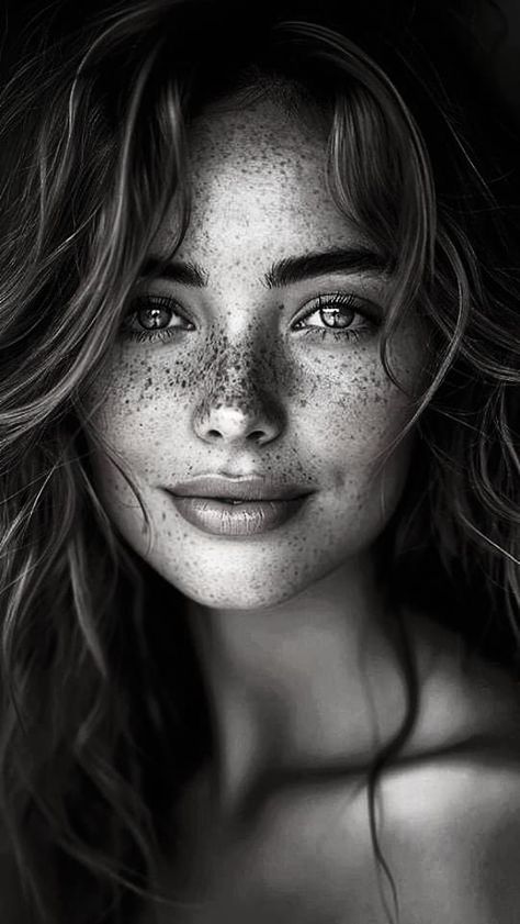 Black And White Portraits Of Women, Portrait With Glasses, Black And White Photography Portraits, Women With Freckles, Black And White Girl, Black And White Portrait, White Portrait, Hdr Photography, Photography Portraits