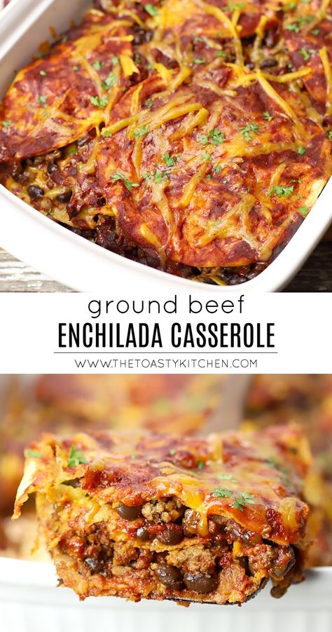 Jerkey Recipes, Cafeteria Lunch, Beef Enchilada Casserole, Ground Beef Enchiladas, Beef Enchilada, Mexican Casserole Recipe, Deer Recipes, Mexican Lasagna, Lasagna Recipes