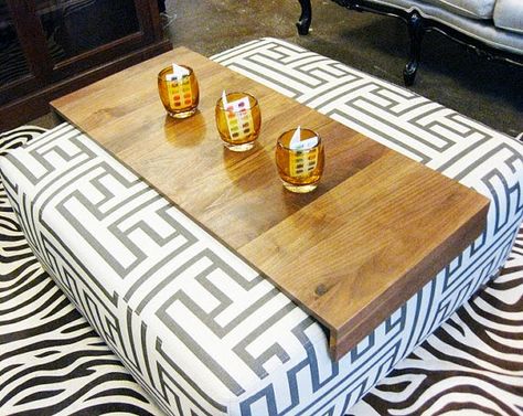 Table For Couch, Ottoman Coffee Table Tray, Diy Ottoman, Real Estat, Ottoman Tray, Ottoman Coffee, Coffee Table Tray, Room Deco, Ottoman Coffee Table