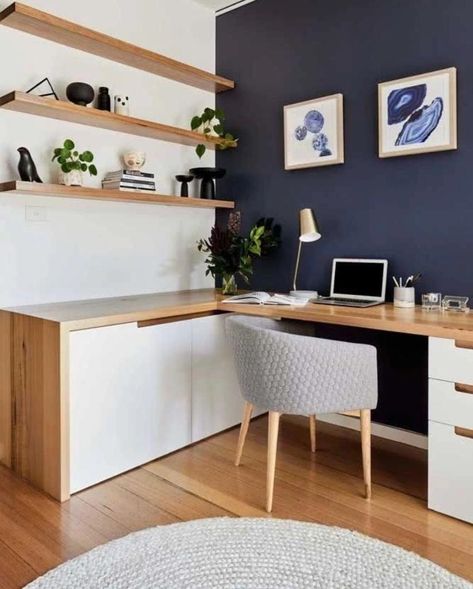 Room Ideas Study, Makeup Room Decor Small Spaces, Office Idea, Study Room Design, White Office, Study Room Decor, Moody Blues, Small Home Office, Inspo Board